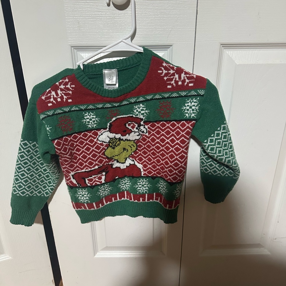 Green and Red Kids Christmas Sweater